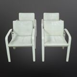 Set of 4 leather dining chairs by Jacques Toussaint and Patrizia Angeloni for Matteo Grassi. Italy 1