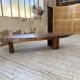 Table basse années 50 plateau bois exotique XXL
