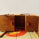 Worker - wooden sewing box with vintage compass feet
