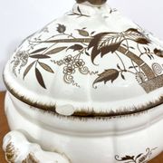 Soup tureen / Vegetable dish in earthenware - Sarreguemines - 1940s/50s