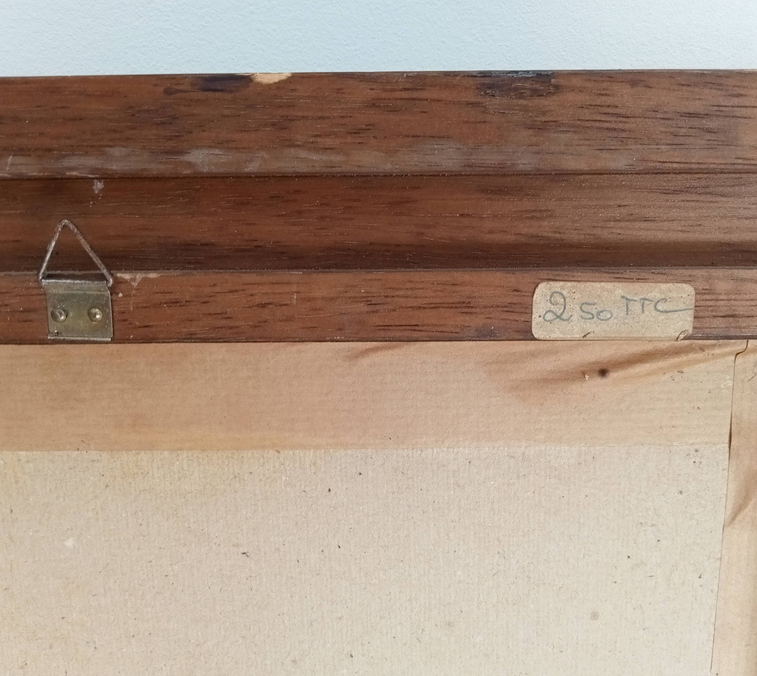 Miroir vintage en bois massif, années 60-70