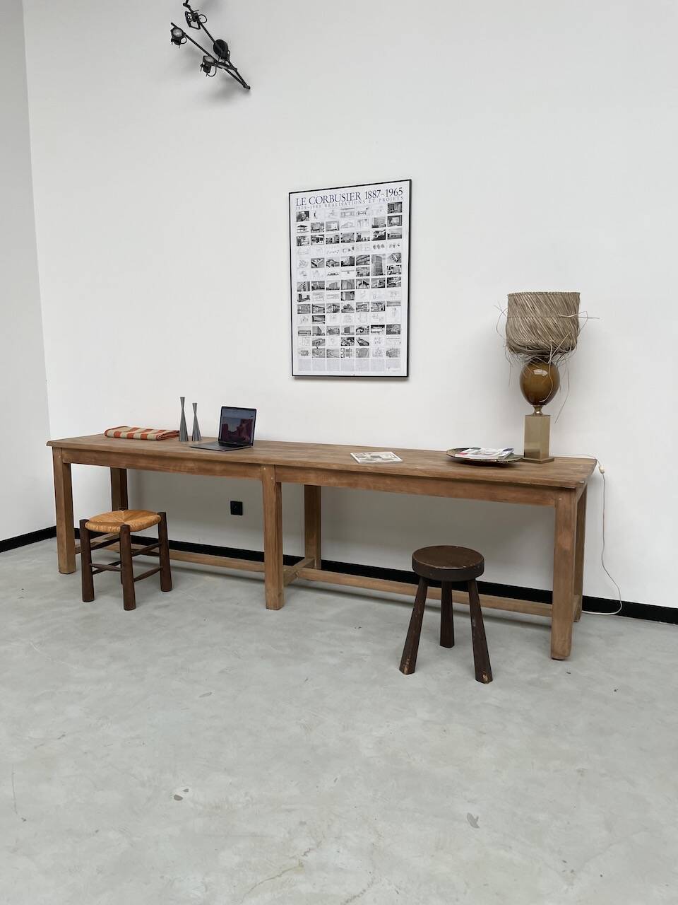 Oak console farm table 3m