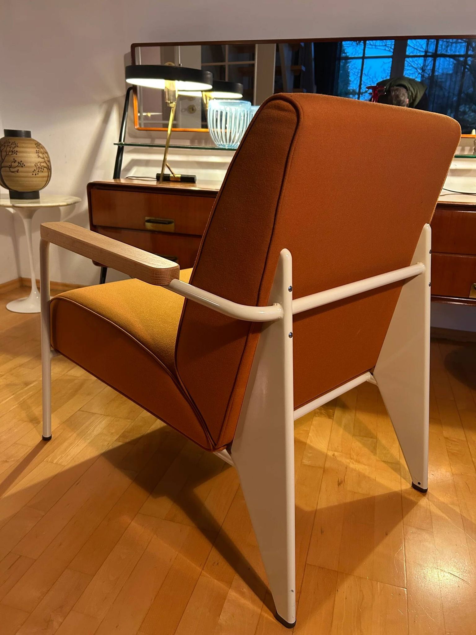 Armchair designed by Jean Prouvé in 1939, by Vitra, Switzerland.