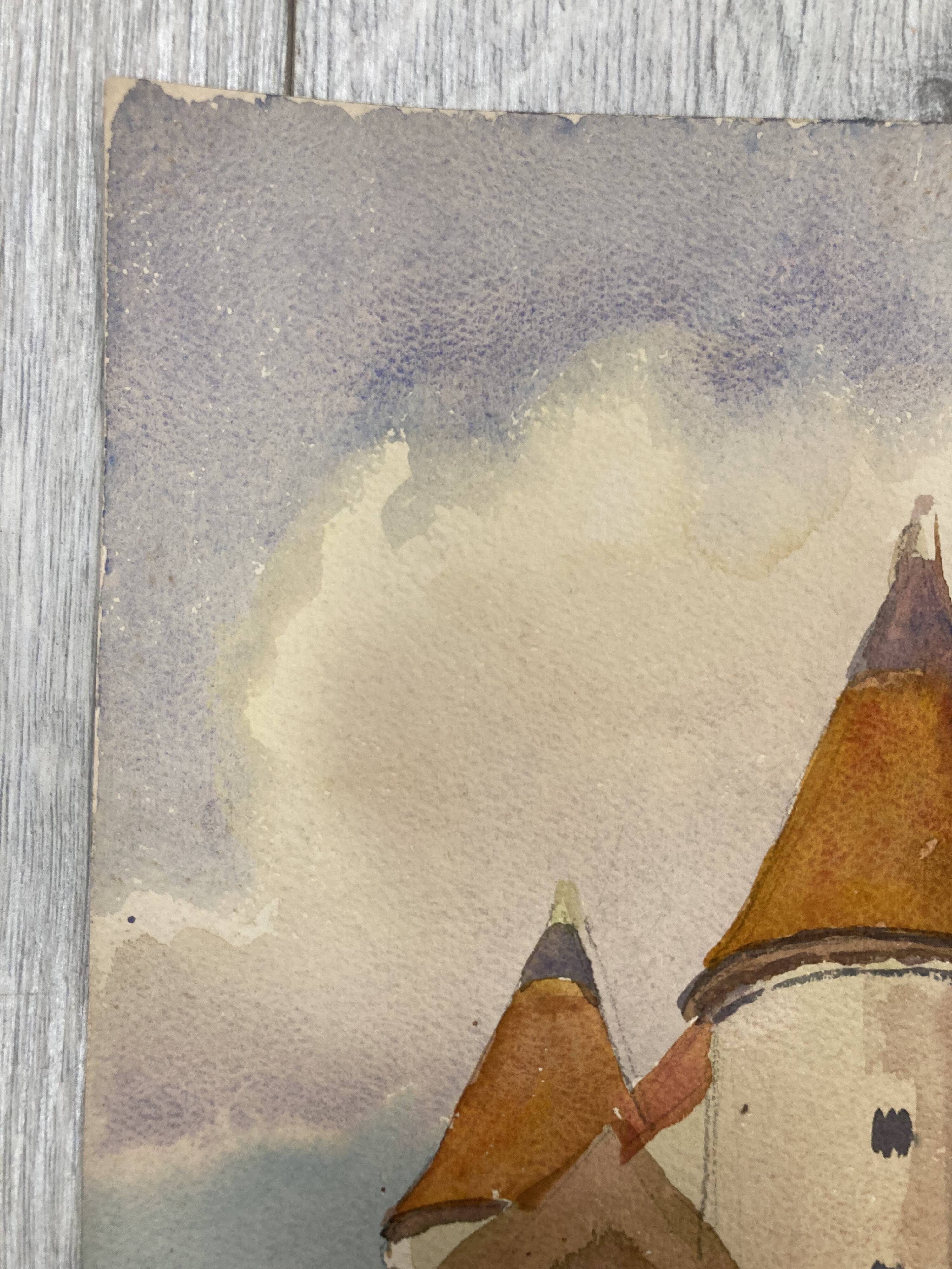 Watercolor Vintage Chateau