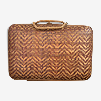 Vintage wicker suitcase