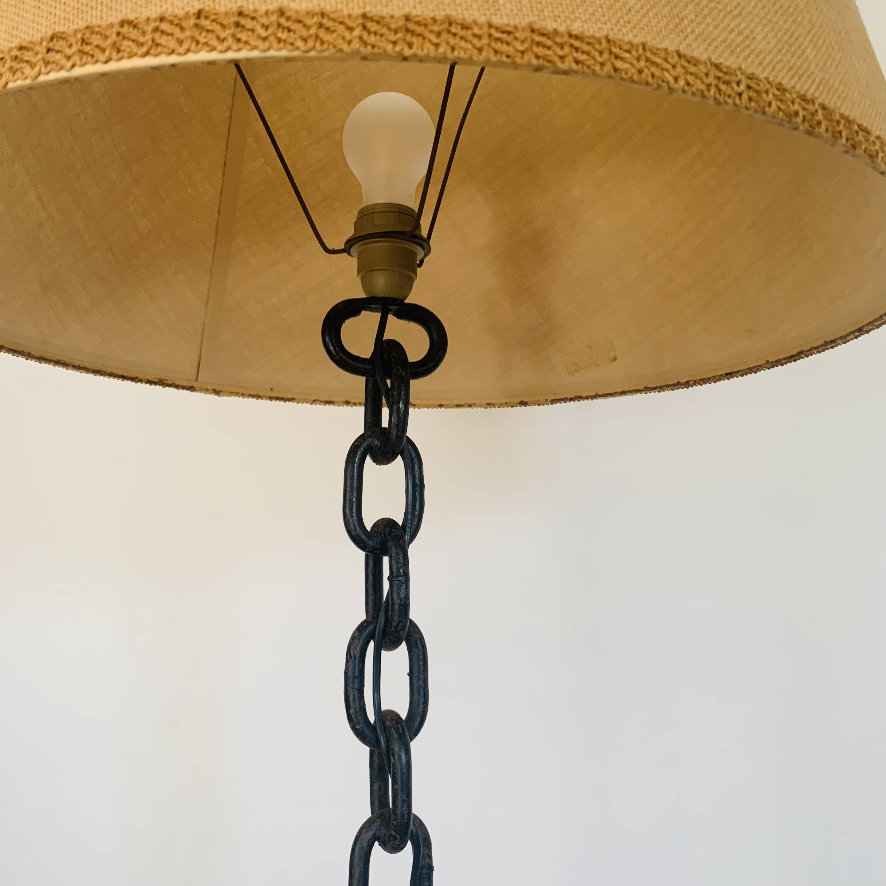 Large Brutalist Iron Floor Lamp