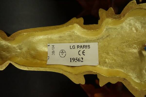 Pair of Louis XVI style wall lights from Lucien GAU, Paris - gilt bronze