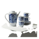 Vintage Melitta coffee service – White porcelain with blue flowers – 1970s – Made in Germany