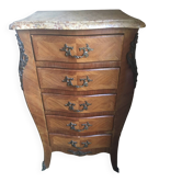 Semainier en bois de rose et marbre