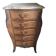 Rosewood and marble chest of drawers