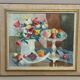 Original Swedish Oil on Canvas – "Flowers and Fruit by Ellis Wallin"