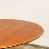 Round Circular Extendable Mid Century Teak Dining Table