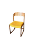 Chaise Baumann modèle "Traîneau" en bois foncé et coton ocre