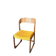 Chaise Baumann modèle "Traîneau" en bois foncé et coton ocre