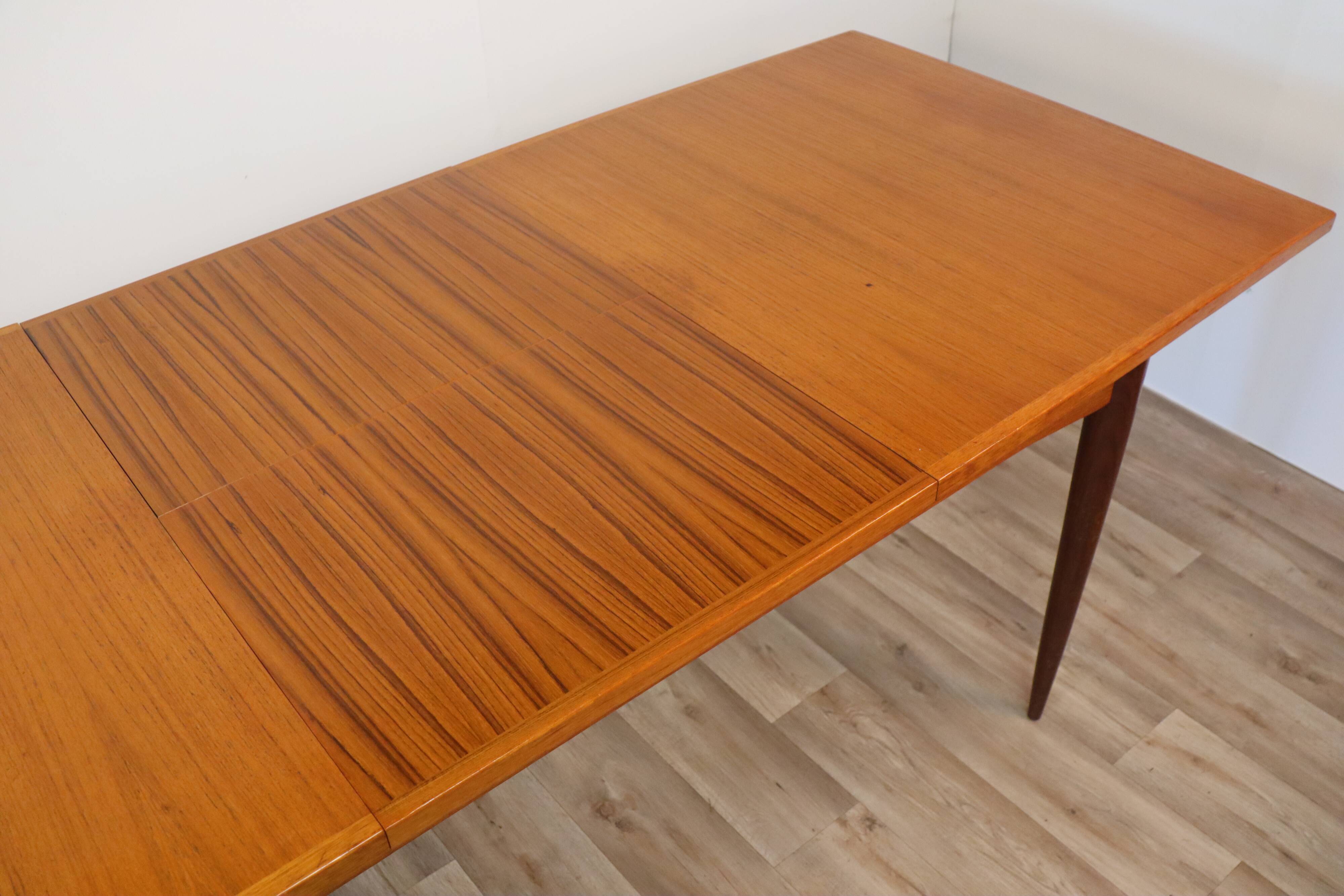 Scandinavian extendable teak dining table 1960