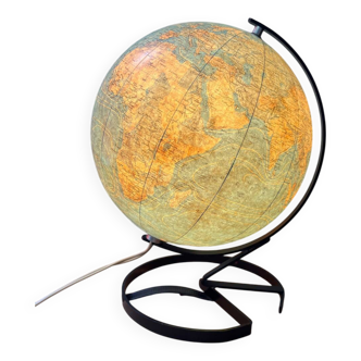 Vintage illuminated globe 1960 bedside lamp