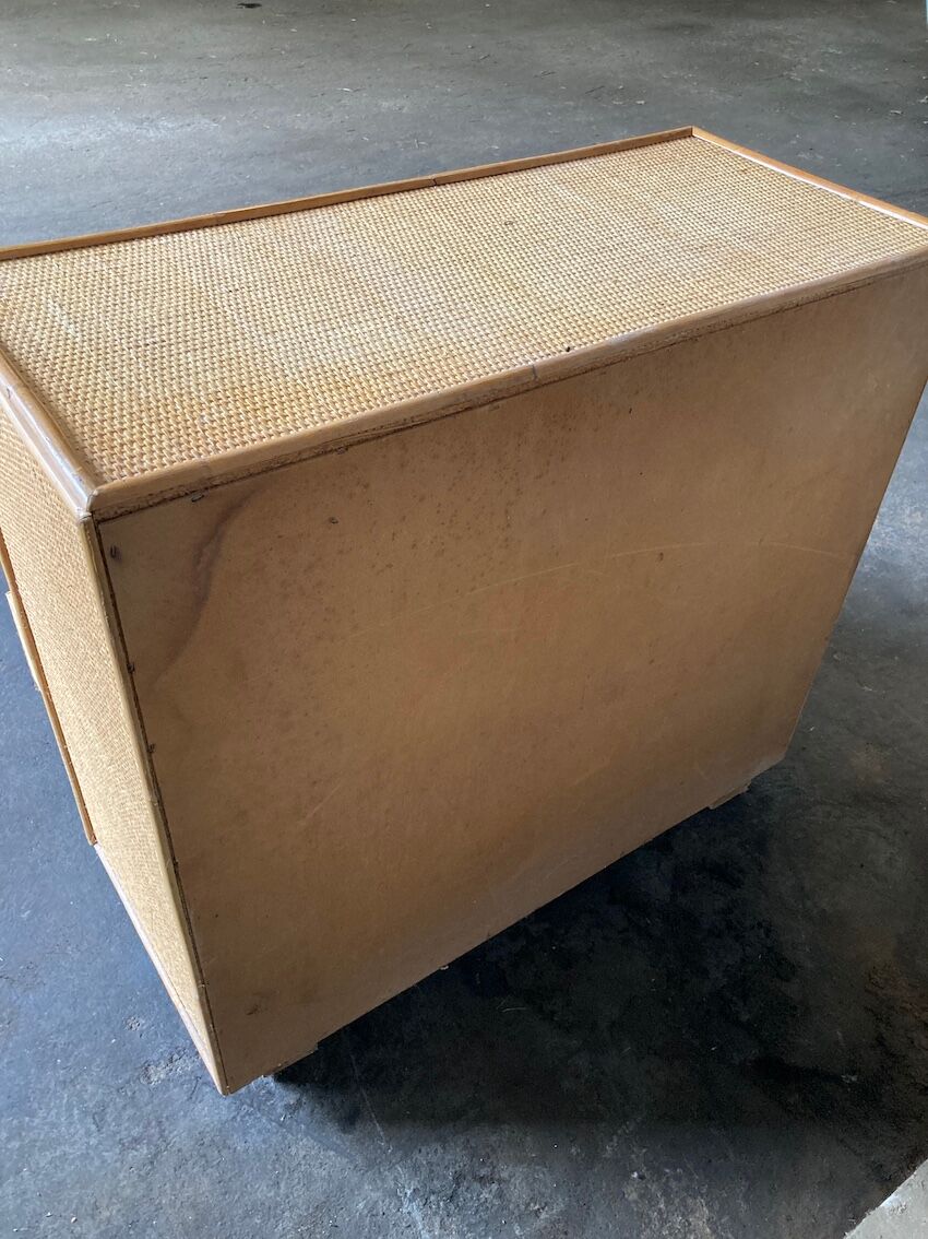 Chest of drawers in braided rattan with 5 drawers