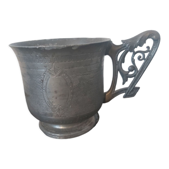 Engraved pewter goblet late 18th century