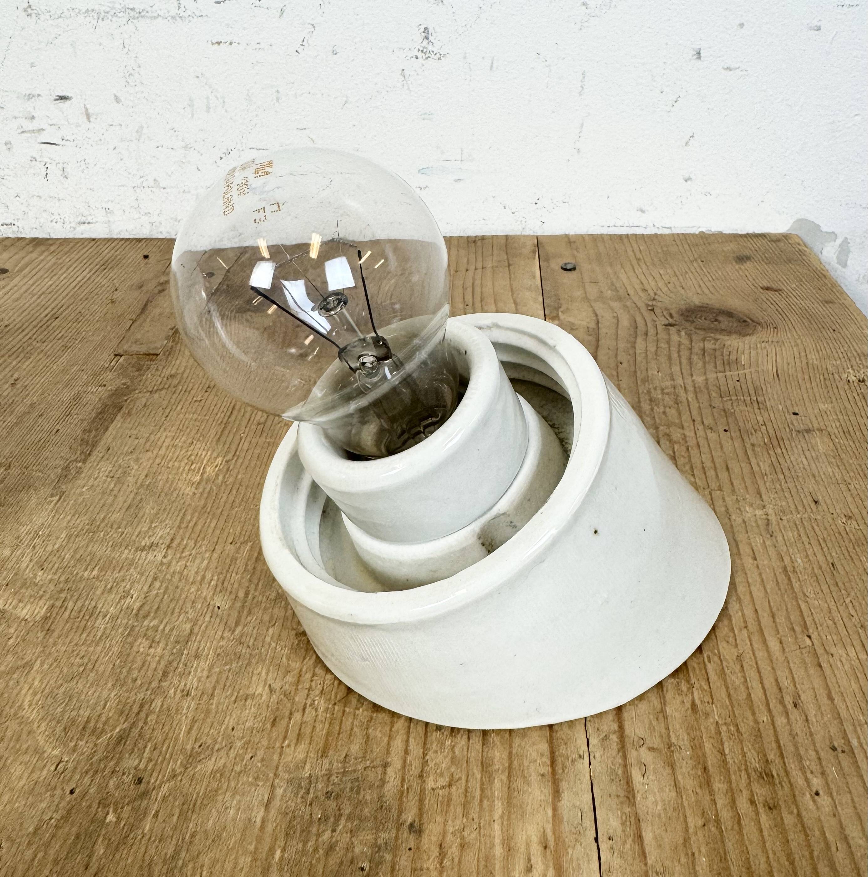 Vintage White Porcelain Wall Light, 1970s