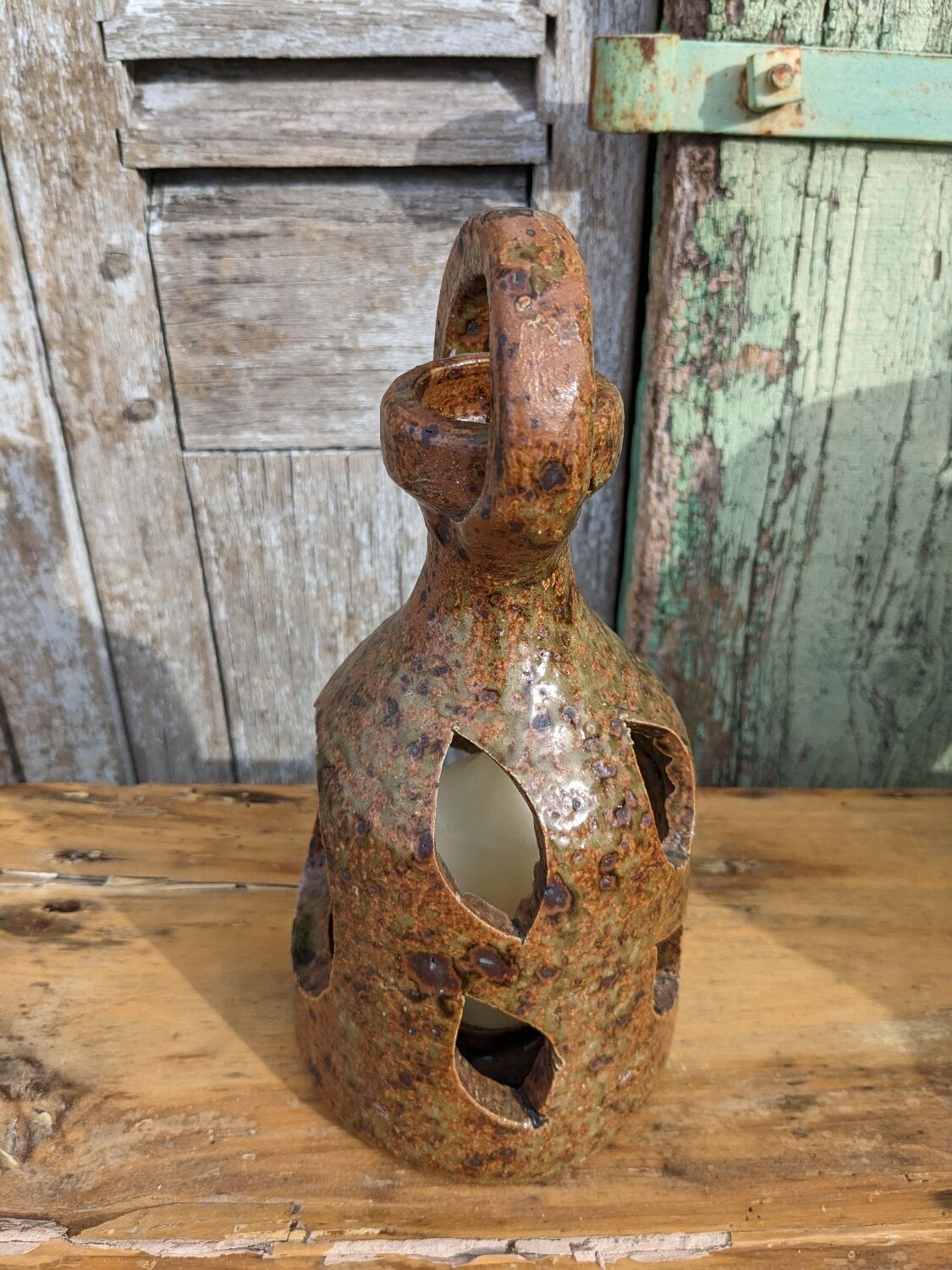 Sandstone lantern candle holder