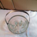 Glass and metal ice bucket
