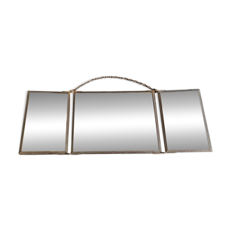 Miroir triptyque miniature de la fin du 19e siècle
