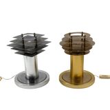 Space age set of 2 table lamps, Italy 1970s