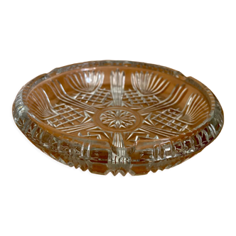 Vintage round glass ashtray 1970