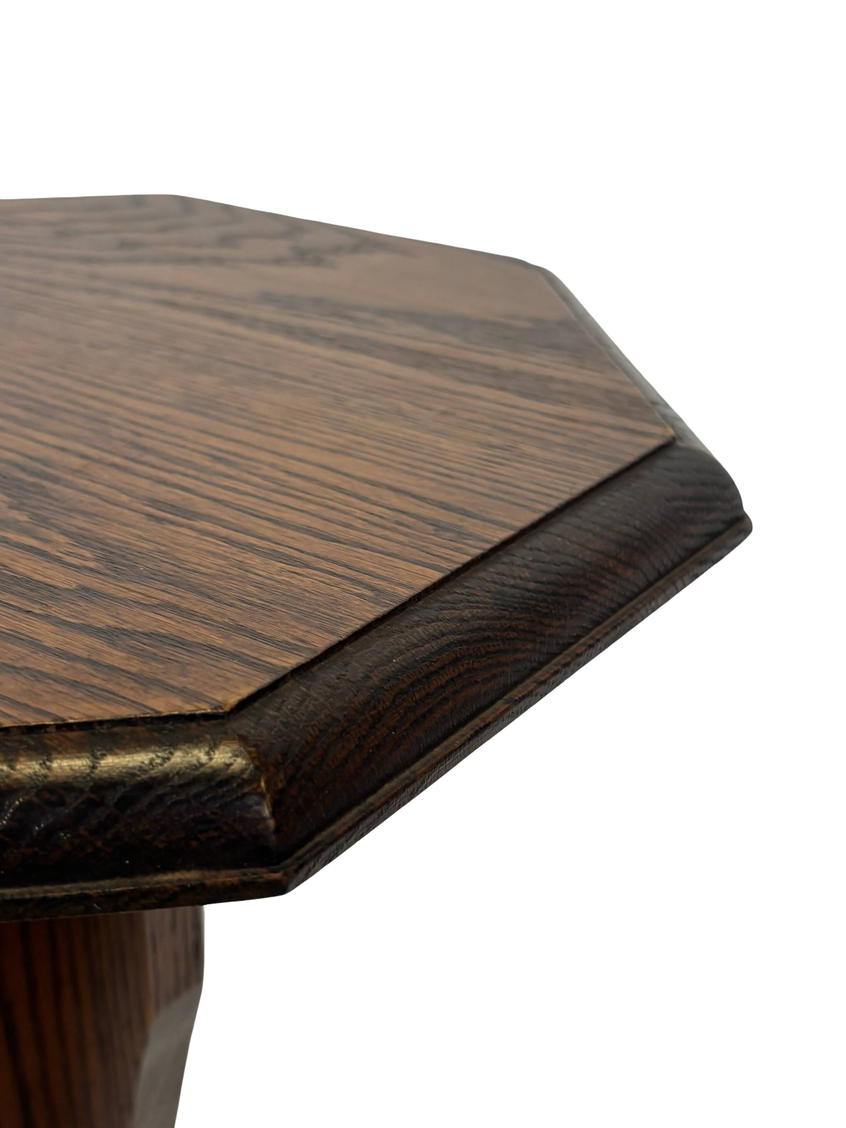 Vintage Plant Stand Side Table Oak Design minimalist