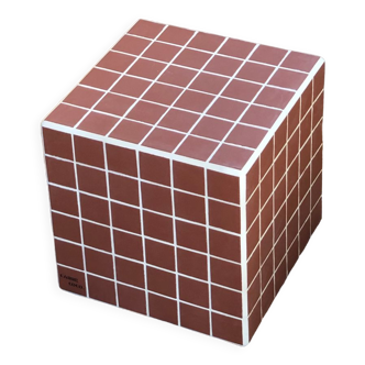 Cube ceramic tile side table
