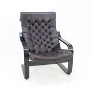 Finnish Mid-Century Leather Lounge or Armchair, 1970s