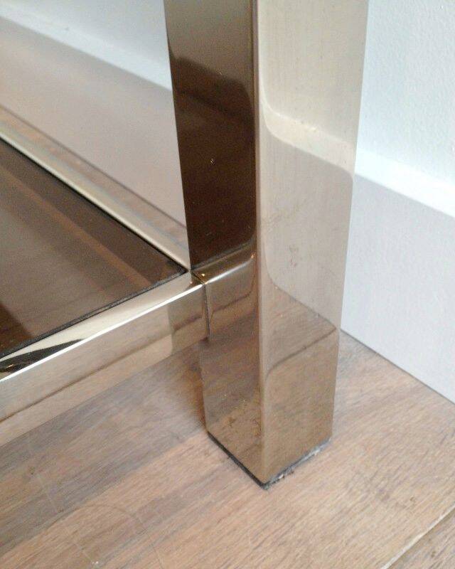 Rectangular chrome coffee table