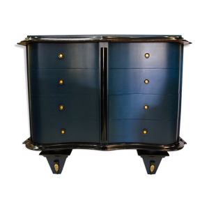 Commode bleue et noire,