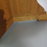 Table à manger brutaliste en chêne blond 1970