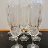 9 crystal champagne flutes from Arques model Longchamp