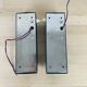 Pair of molded glass and metal wall lights from the 1950s