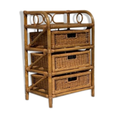 Cabinet with vintage rattan drawers