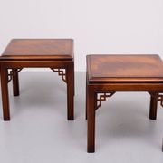 Paire de tables basses Drexel Chippendale en acajou, années 1970, États-Unis