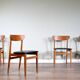 Set of 4 midcentury teak chairs