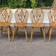 4 Windsor Wheelback English chairs in solid curved wood interior's