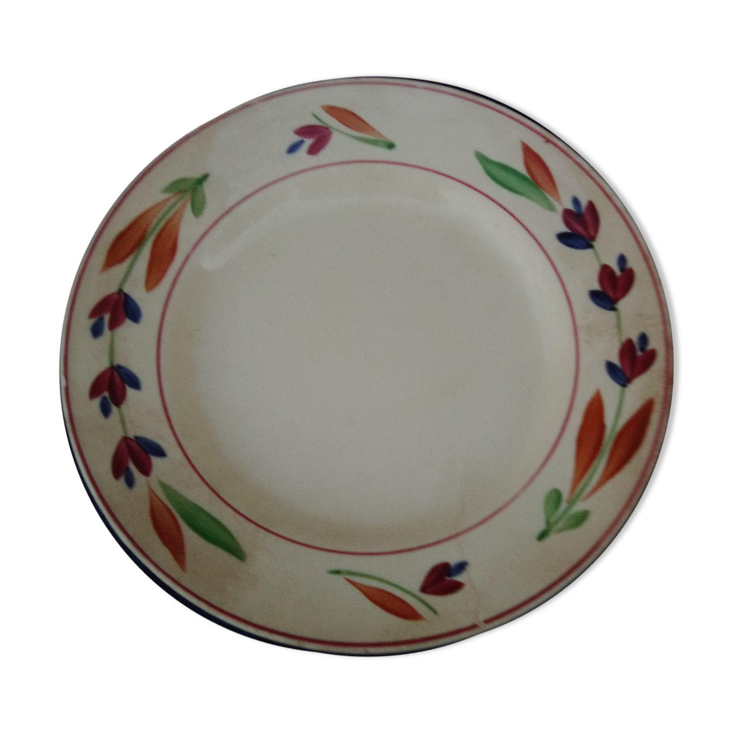 Assiette à dessert en faïence de gien modèle jeannine diam 19 cm