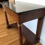 Mahogany and marble Empire console