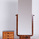 Restored ArtDeco Walnut Dressing Mirror, Revived Polish, Czechia, 1920s