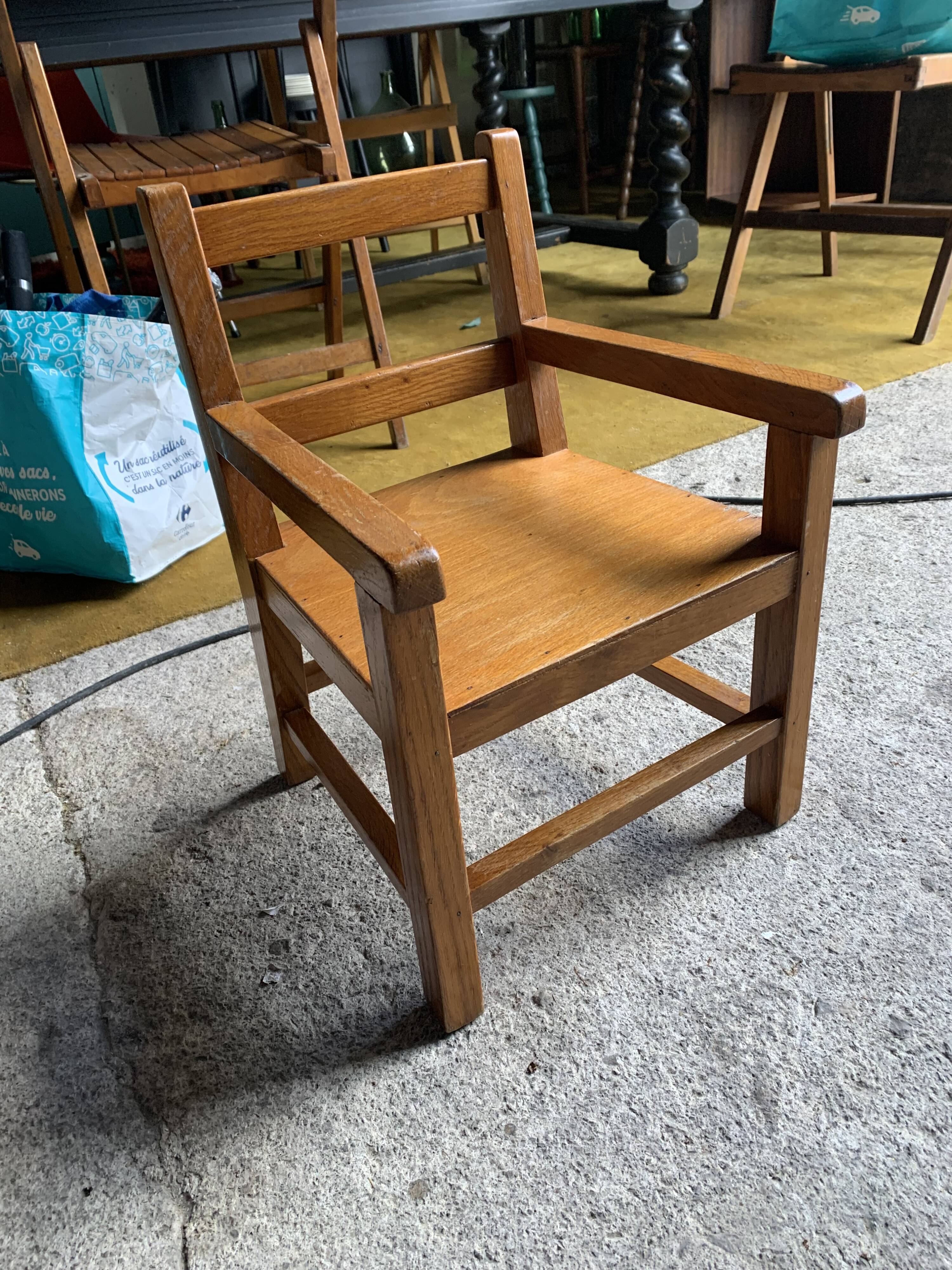 Wooden children's chair from the 50