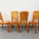 Set of 4 vintage chairs in pine from the 70s