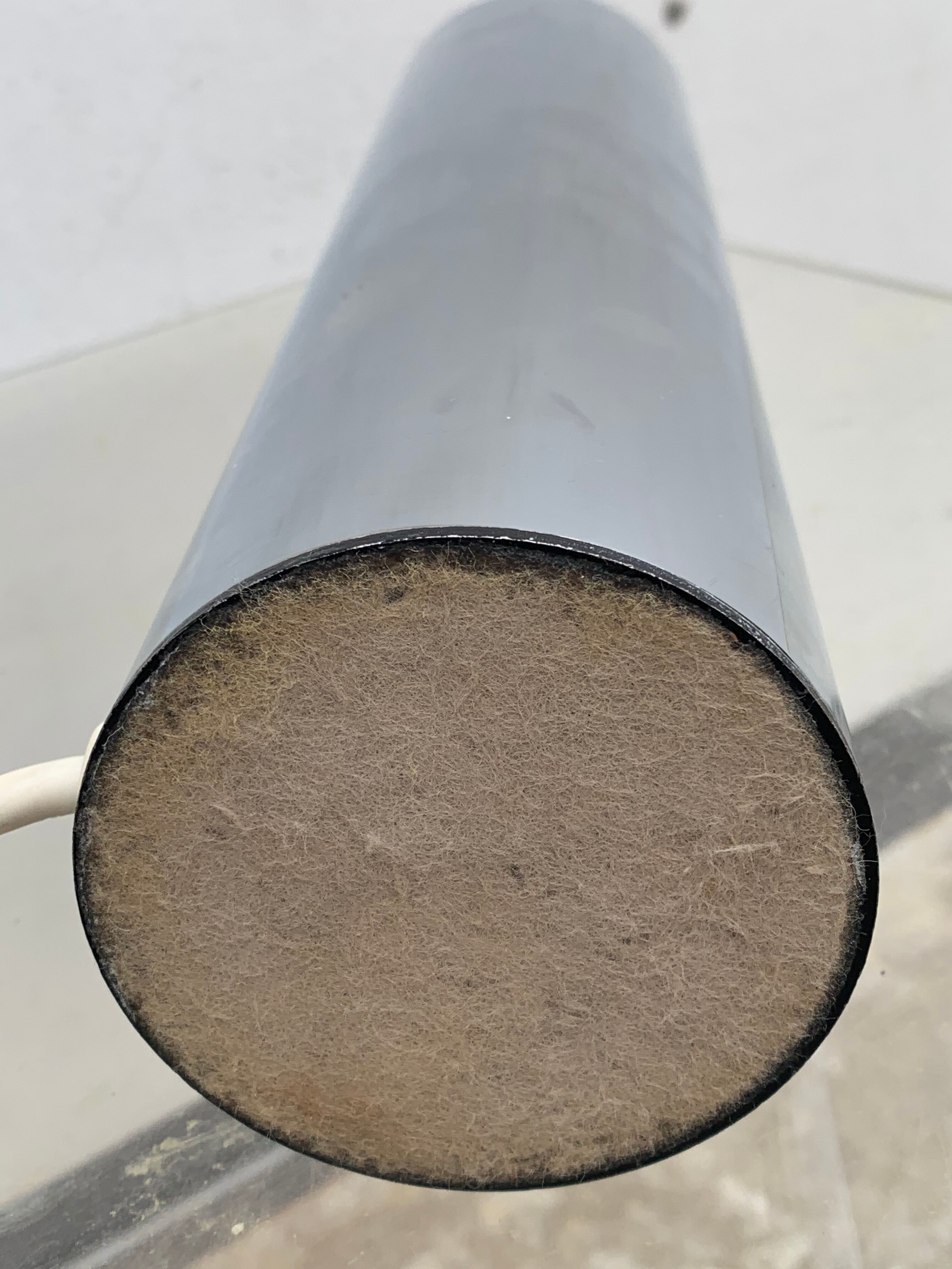 Italian lamp foot Ticino stainless steel cylinder 1970