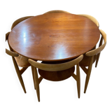 Heart table and six chairs by Hans Wegner