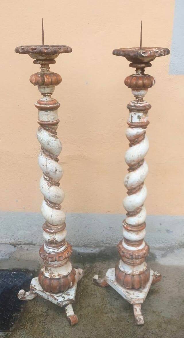Pair of large antique torches from the 18th century.