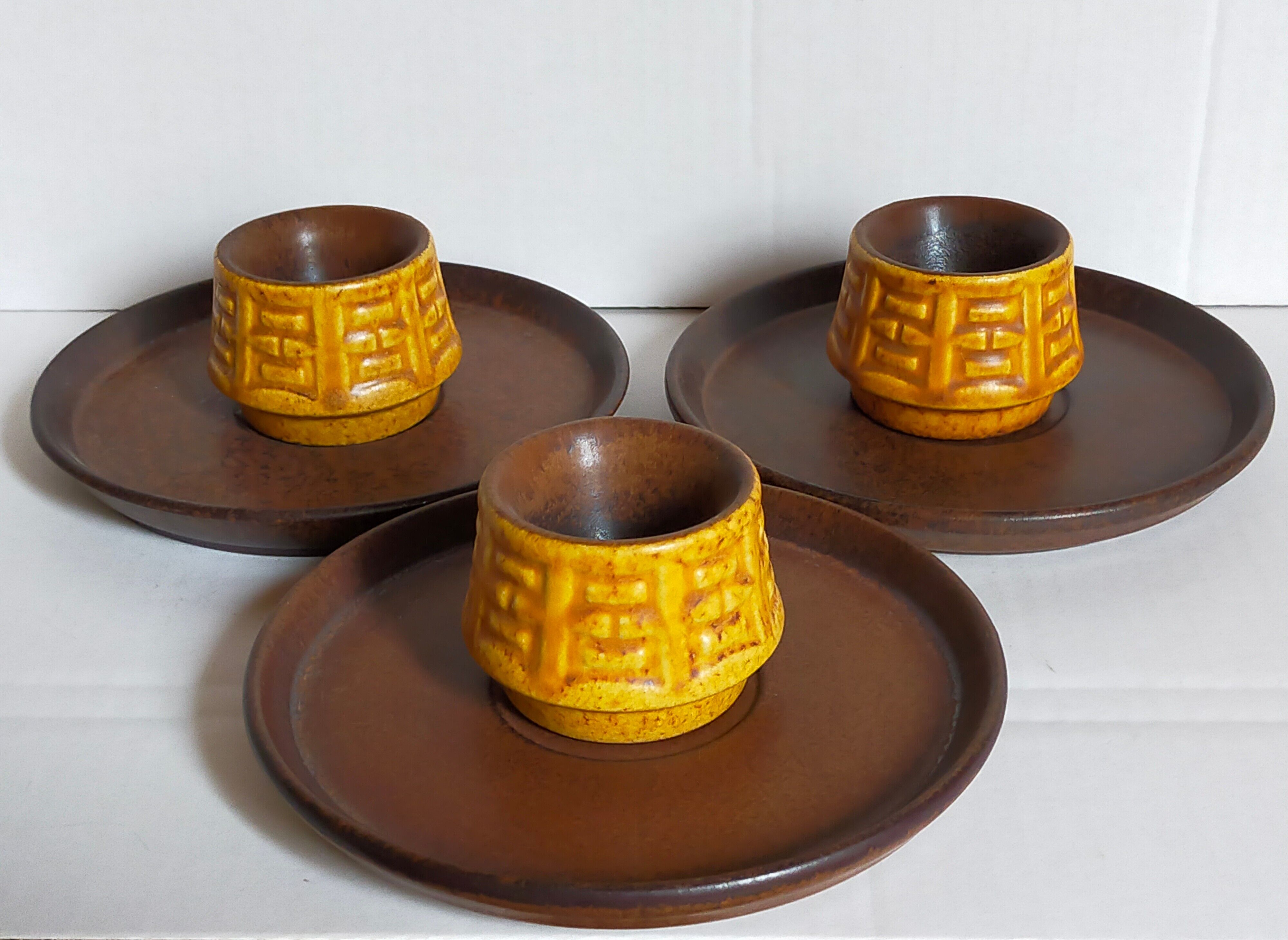 Three ceramic shells ceramano germany 50s