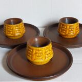 Three ceramic shells ceramano germany 50s
